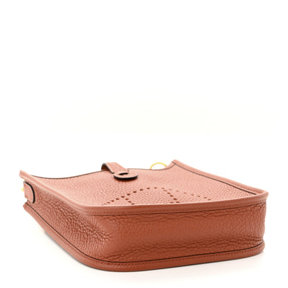 Hermes Taurillon Clemence Maxi Quadrille Evelyne TPM Cuivre Capucine Parme Rouge Duchess 4 of 11