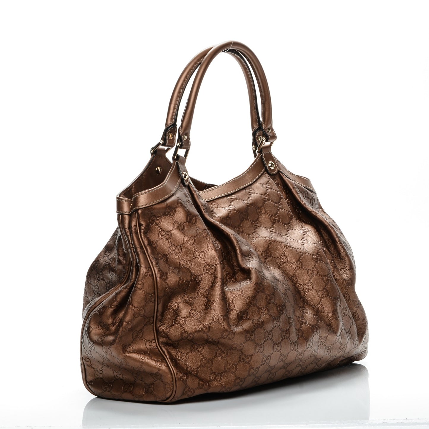 Guccissima Large Sukey Tote Bronze