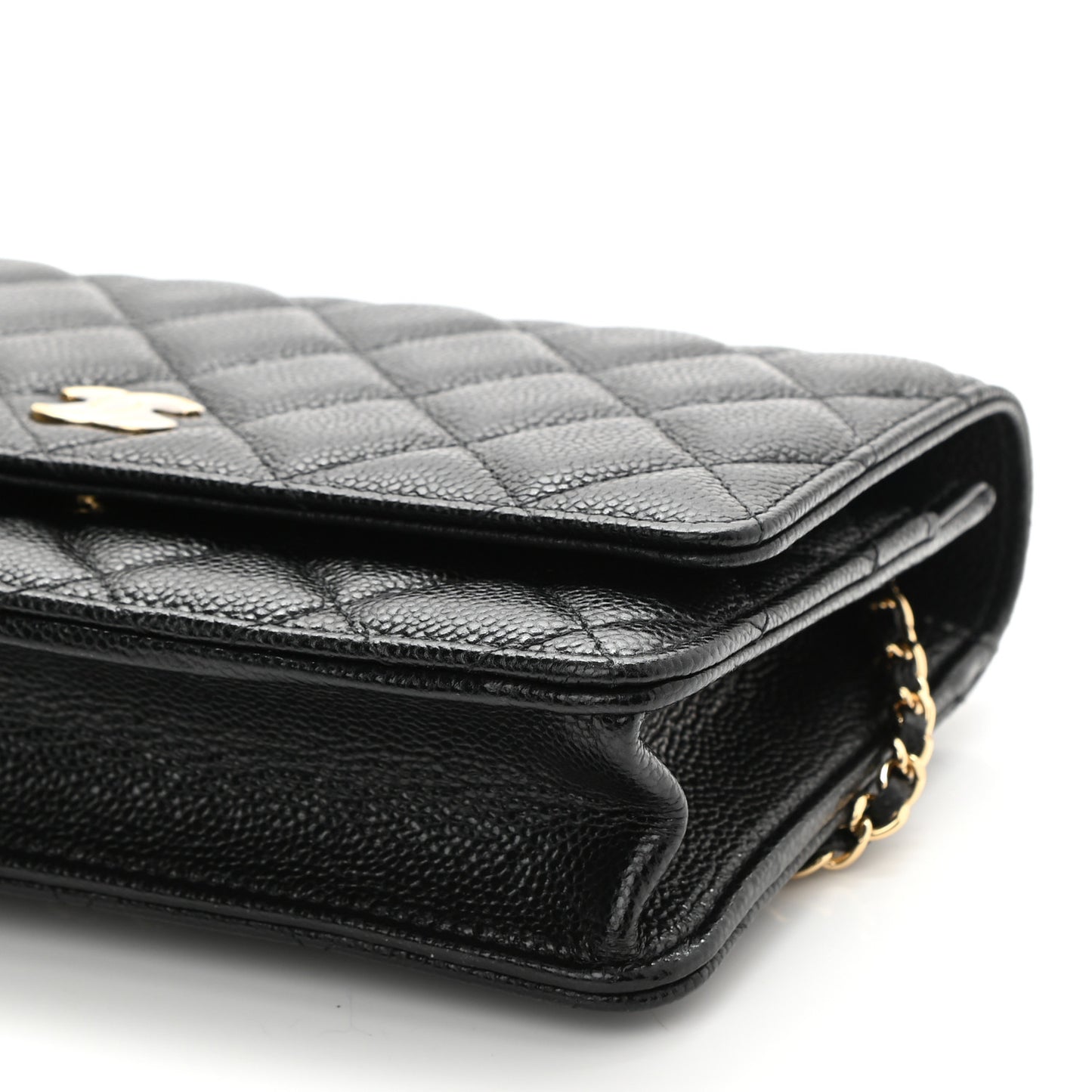 Caviar Quilted Miss Coco Wallet On Chain WOC Black