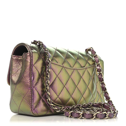 Chanel Iridescent Lambskin Quilted Mini Rectangular Flap Purple 3 of 10