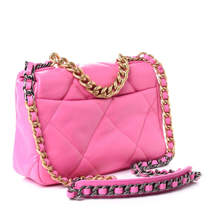 Chanel Lambskin Quilted Medium Chanel 19 Flap Neon Pink 2 of 4