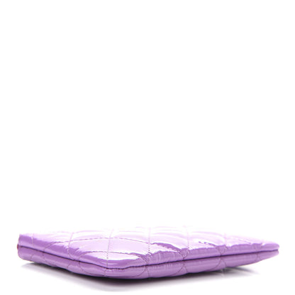 Chanel Patent Quilted Small Cosmetic Case Purple 4 of 8