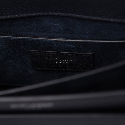 Saint Laurent Grained Calfskin Medium Monogram Sunset Navy Blue 8 of 13
