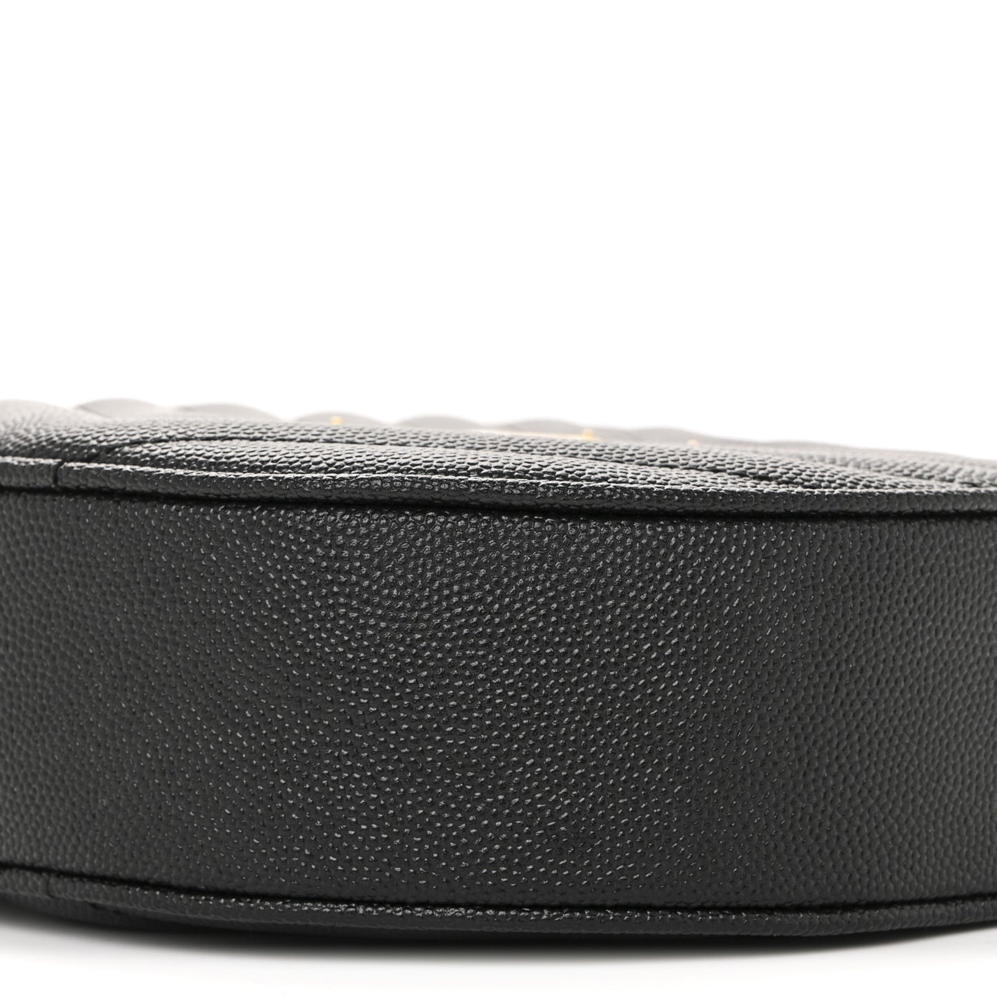 Grain De Poudre Matelasse Chevron Quilted Round Vinyle Camera Bag Black