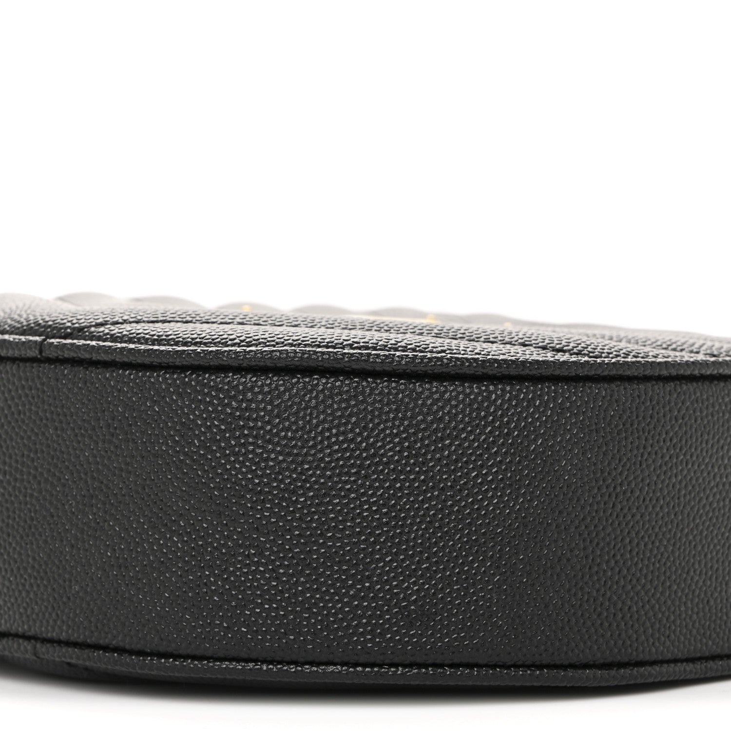 Saint Laurent Grain De Poudre Matelasse Chevron Quilted Round Vinyle Camera Bag Black 10 of 13