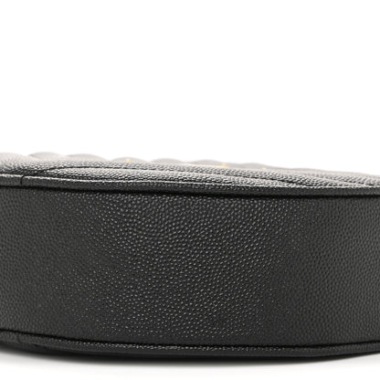 Saint Laurent Grain De Poudre Matelasse Chevron Quilted Round Vinyle Camera Bag Black 10 of 13