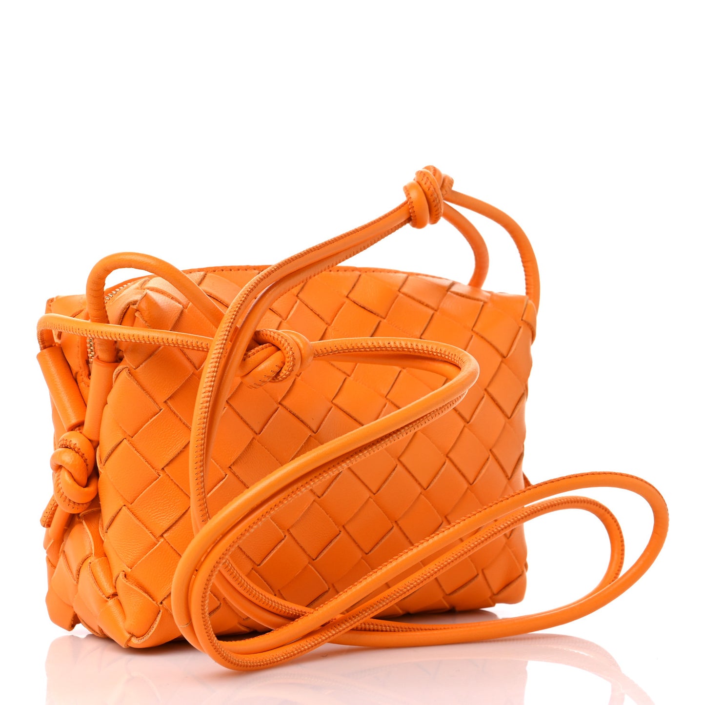 Nappa Intrecciato Mini Loop Camera Bag Tangerine