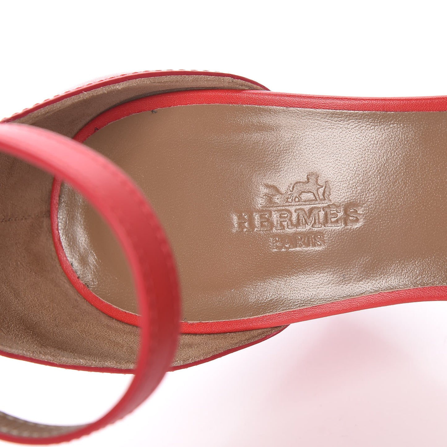 Calfskin Legend Wedge Sandals 37.5 Pavot