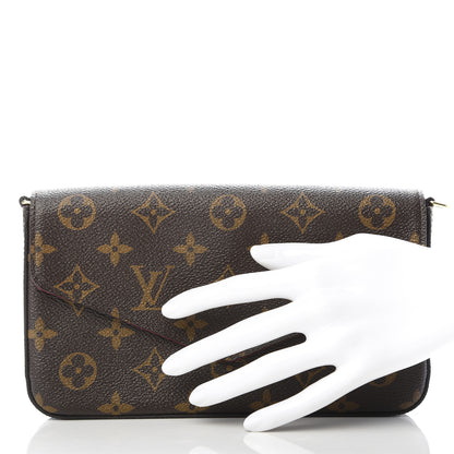 Louis Vuitton Monogram Pochette Felicie Chain Wallet Fuchsia 2 of 9