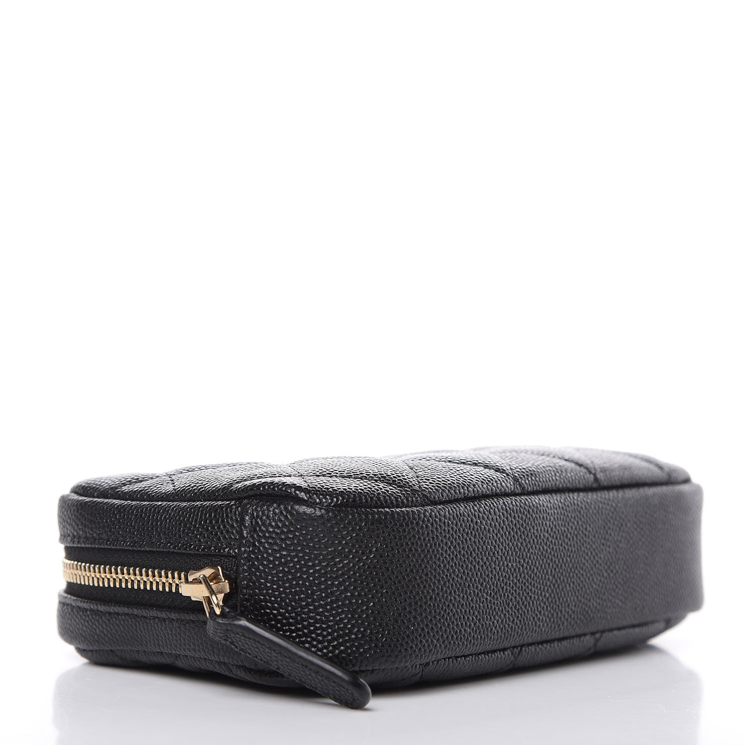 Chanel Caviar Quilted Small Curvy Pouch Cosmetic Case Black 4 of 10