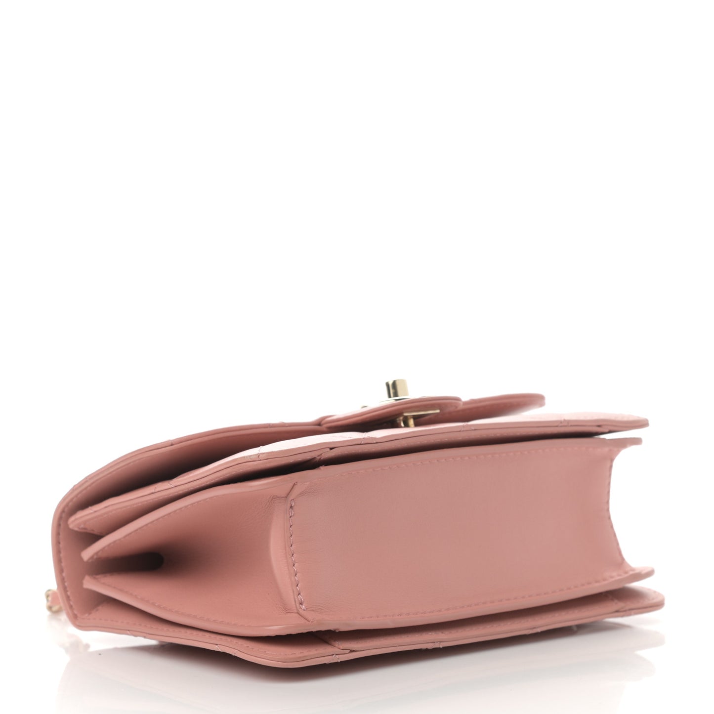 Calfskin Quilted Small Top Handle Flap Pink