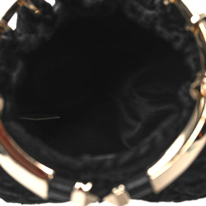 Valentino Garavani Astrakhan Bebop Loop Clutch Black 5 of 9