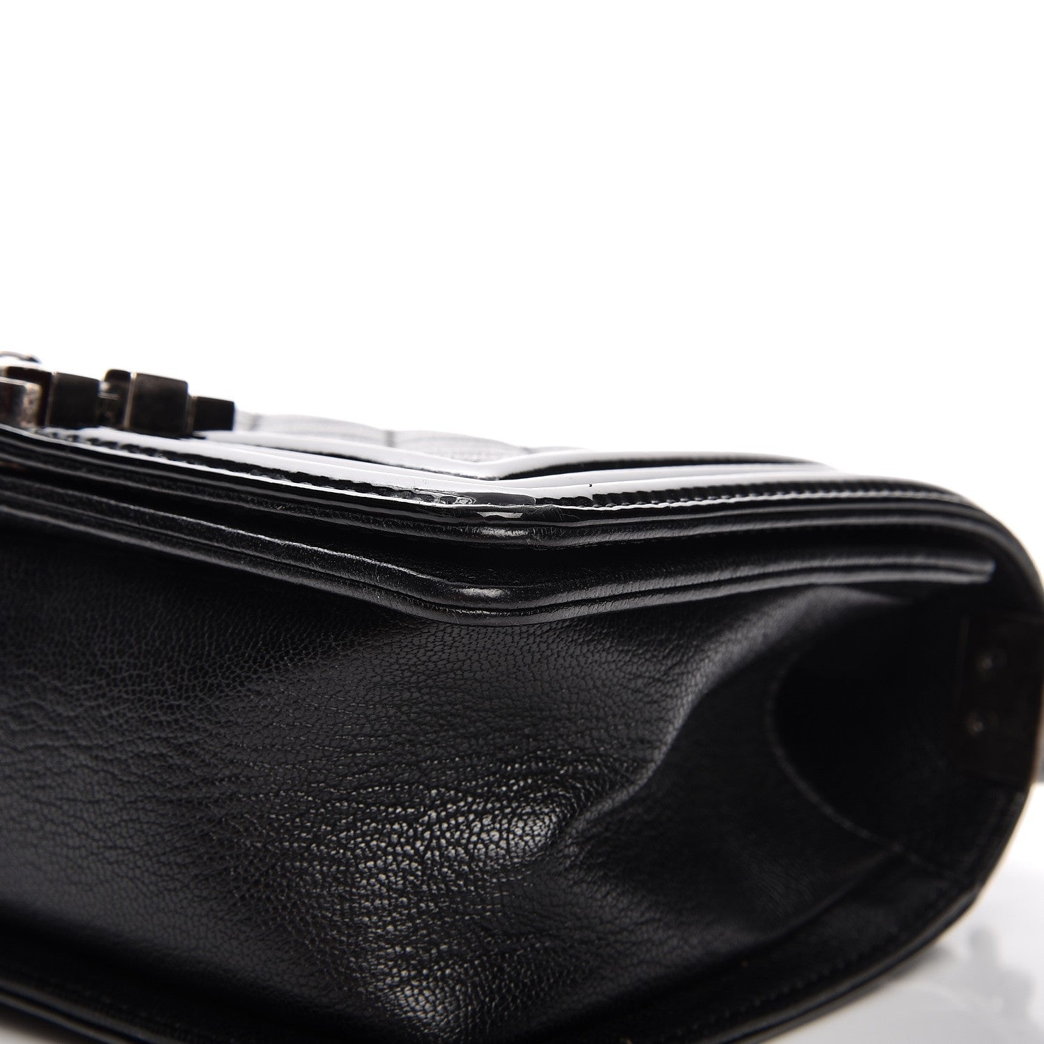 Chanel Goatskin Quilted Patent Small Duo Boy Flap Black 10 of 11