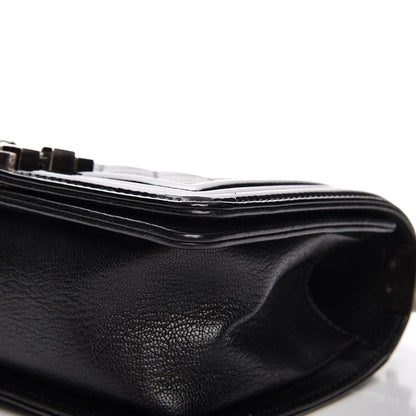 Chanel Goatskin Quilted Patent Small Duo Boy Flap Black 10 of 11
