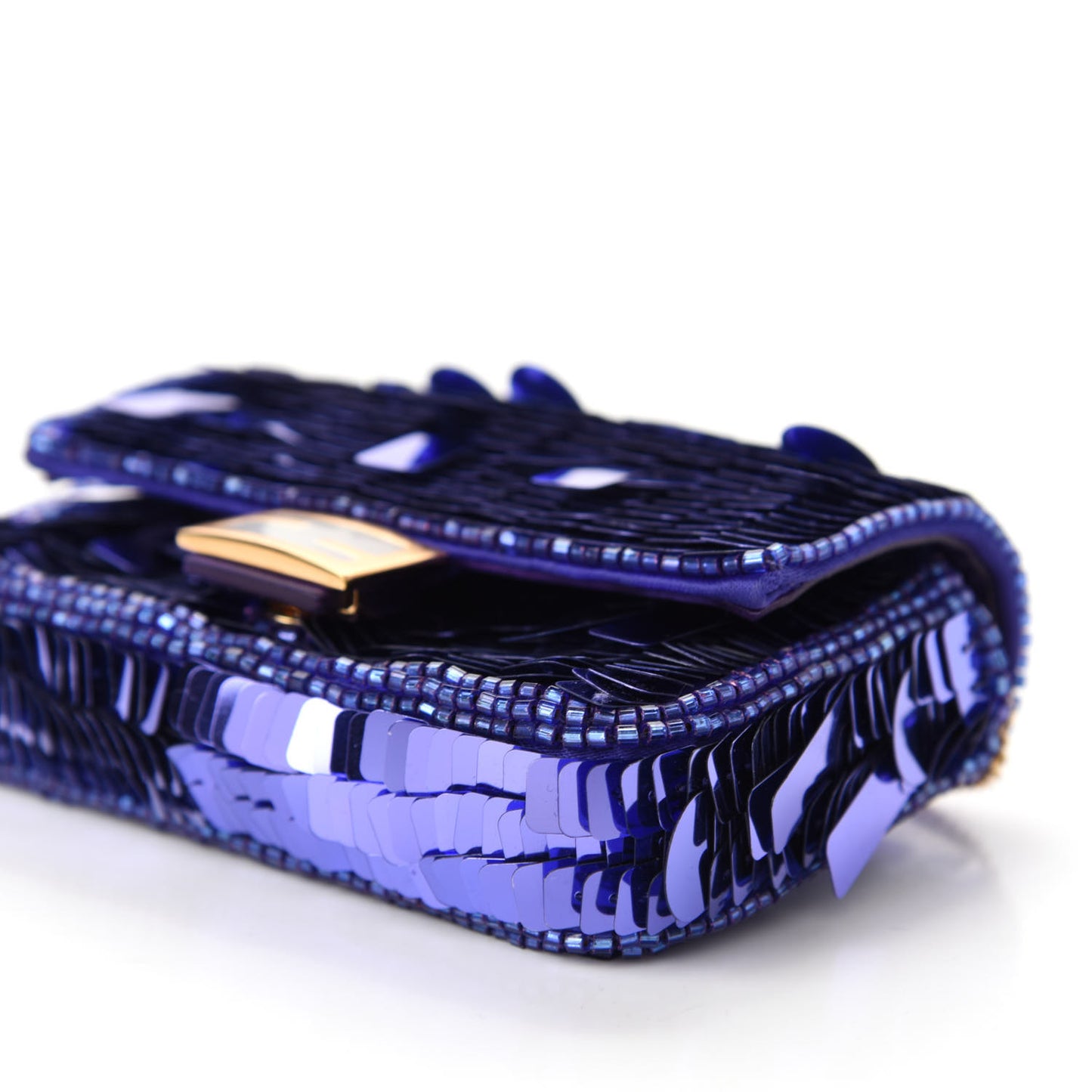 Sequin Paillettes Shiny Nappa Sex and the City Nano Baguette Charm Viola Purple Rain