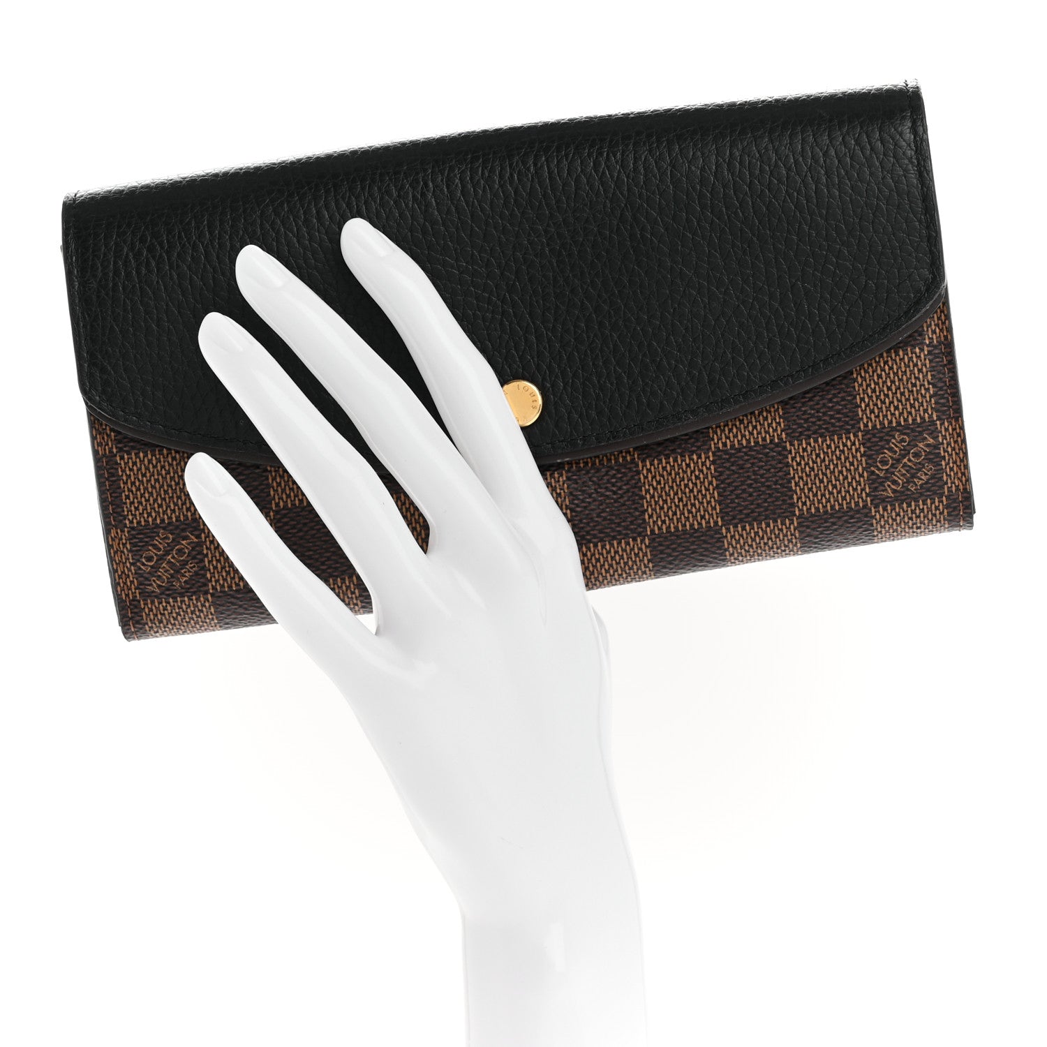 Louis Vuitton Damier Ebene Normandy Wallet Black 2 of 13