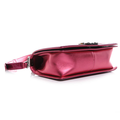 Chanel Metallic Patent Calfskin Quilted Medium Boy Flap Pink 4 of 8