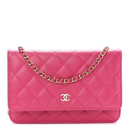 Chanel Caviar Quilted Wallet On Chain WOC Fuchsia 1 of 10
