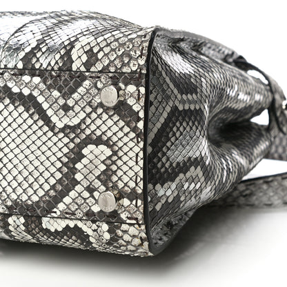 Fendi Python Selleria Medium Peekaboo Iconic Satchel Stone Silver 10 of 10