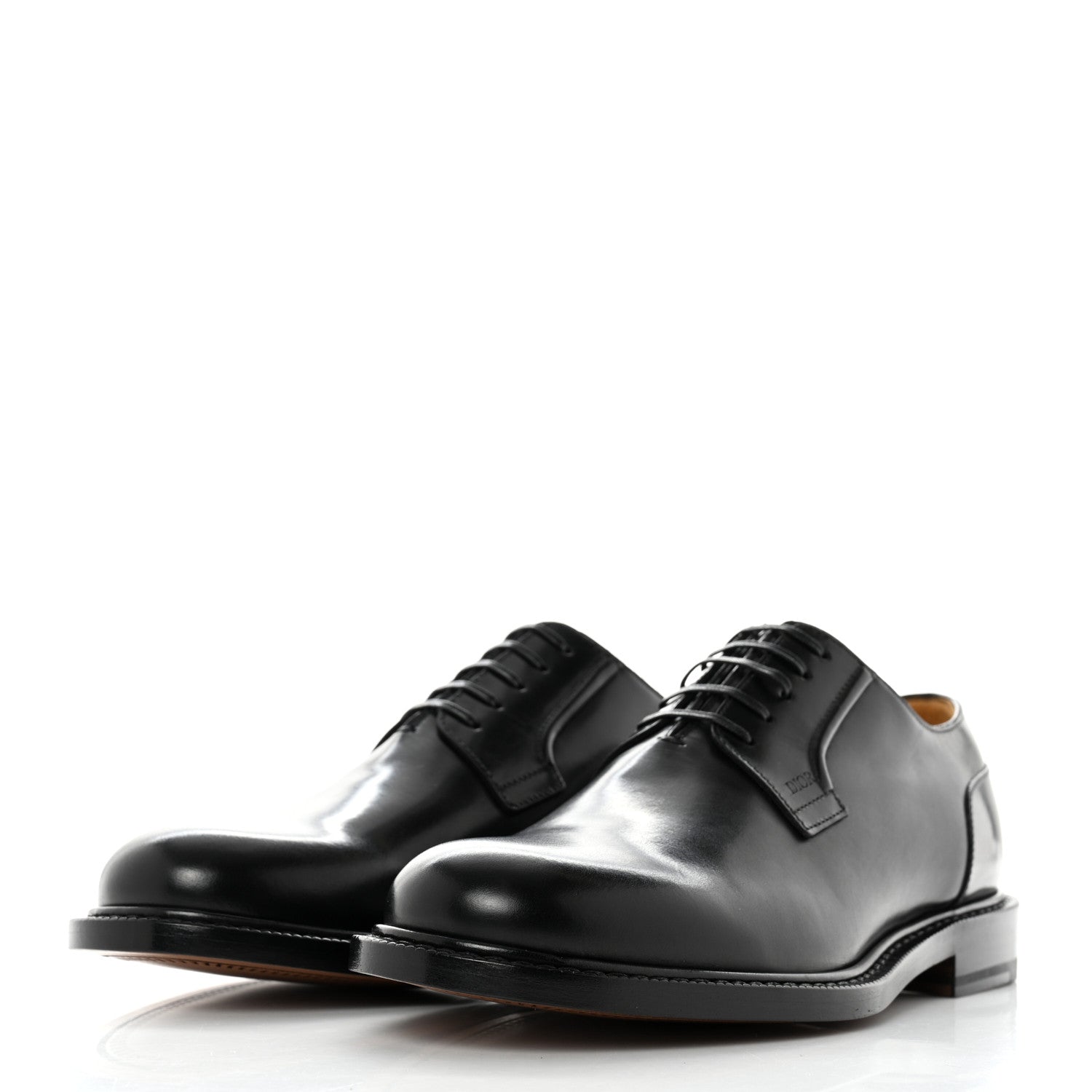 Christian Dior Polished Calfskin Mens Derby Shoe 38 Black 3 of 9