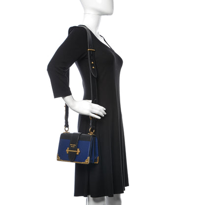 Prada City Calf Saffiano Cahier Bag Inchiostro Black 2 of 8