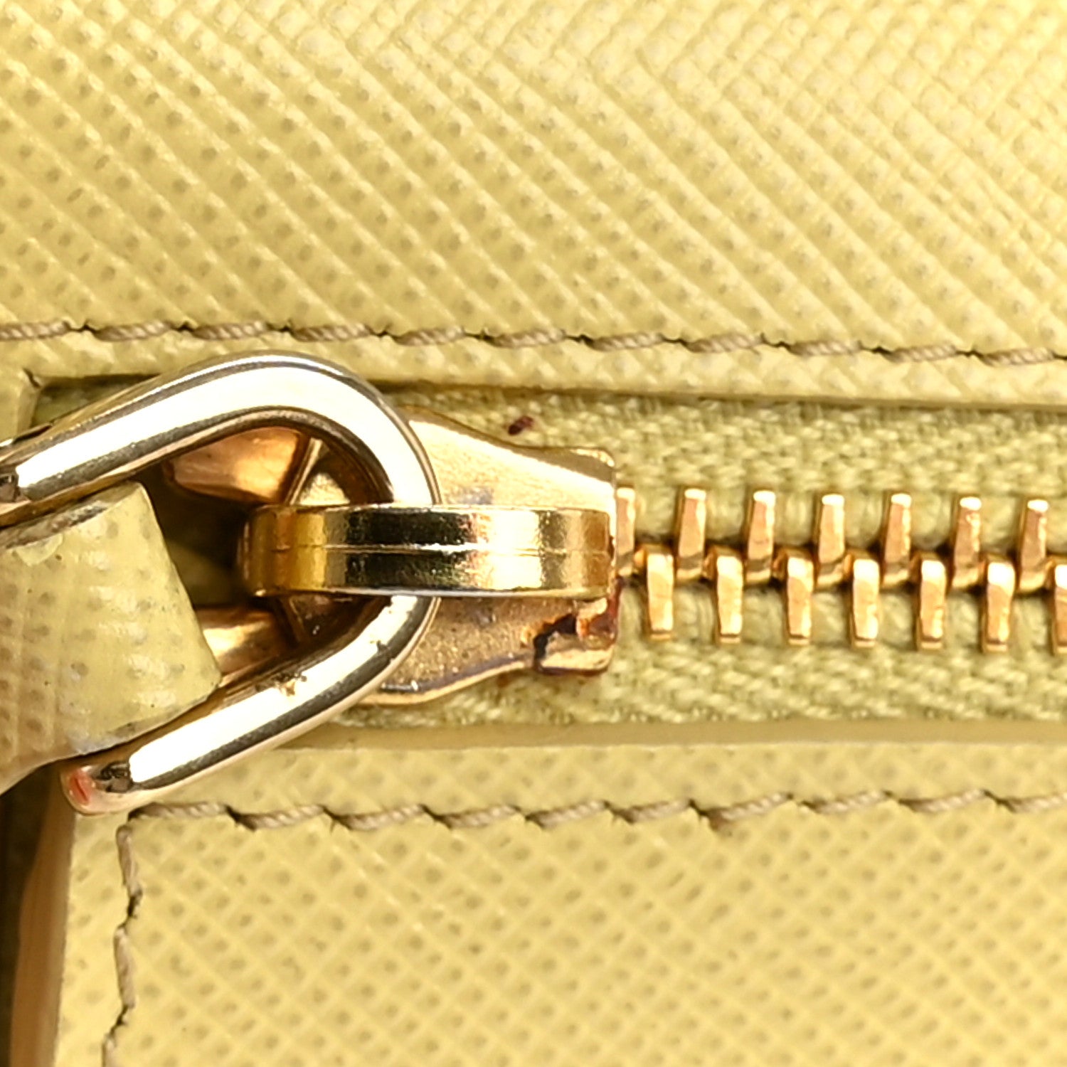 Prada Saffiano Metal Bar Continental Flap Wallet Polline 8 of 10