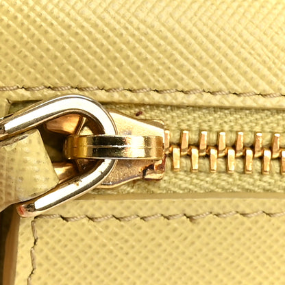 Prada Saffiano Metal Bar Continental Flap Wallet Polline 8 of 10