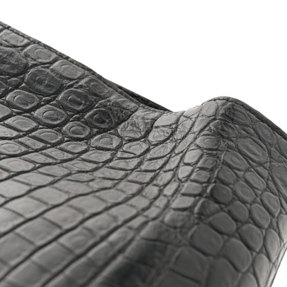 Saint Laurent Calfskin Crocodile Embossed Large Souple Sac De Jour Black 12 of 13