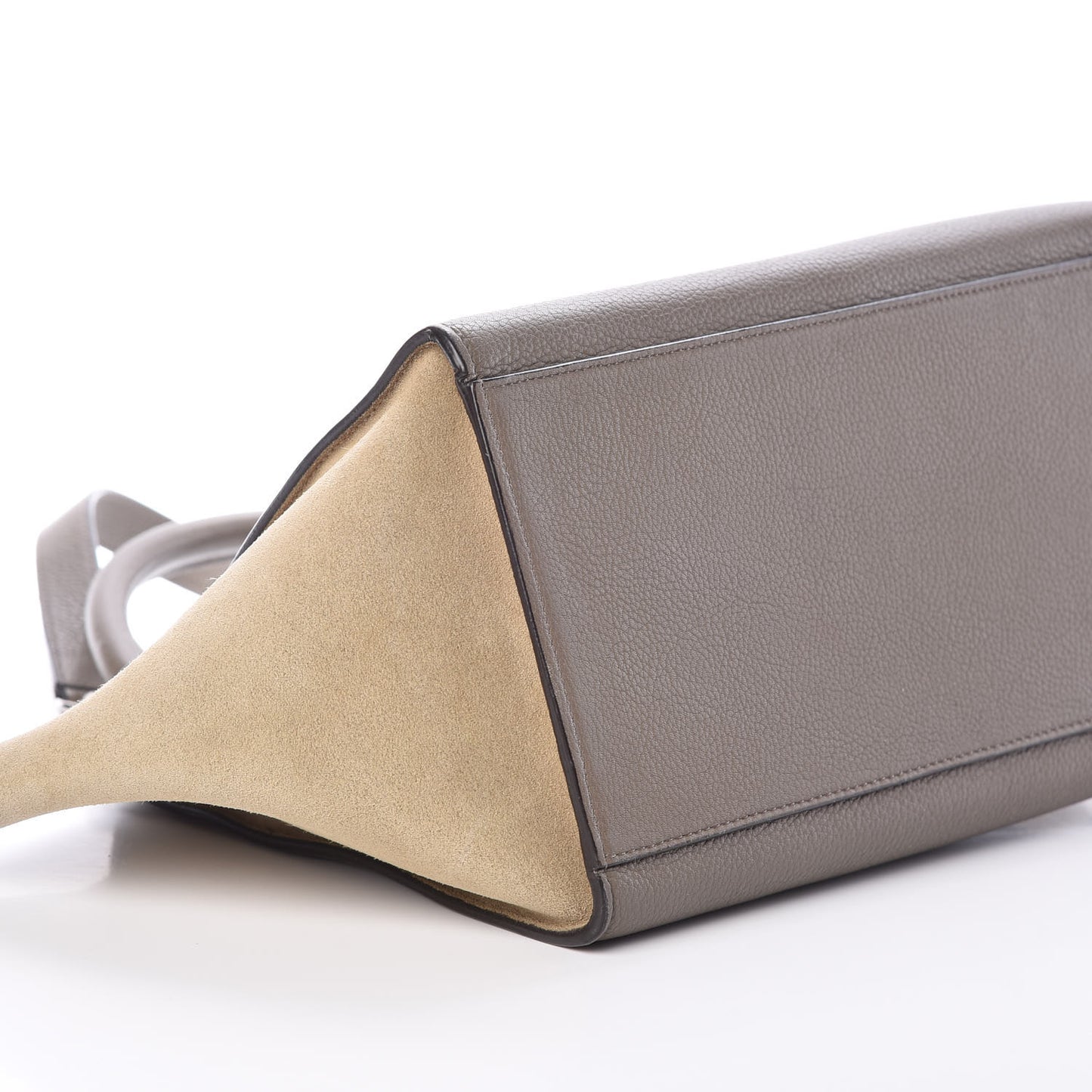Drummed Calfskin Suede Small Trapeze Souris