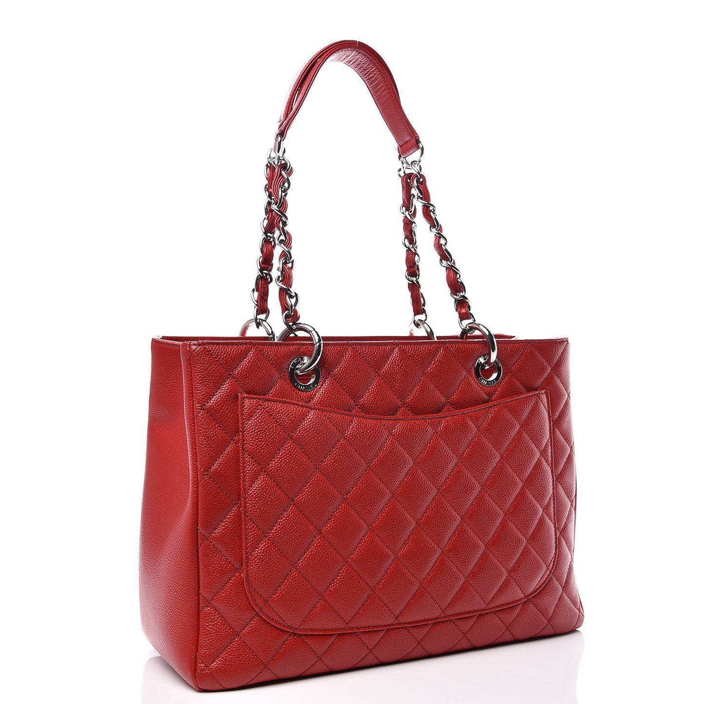Caviar Quilted Grand Shopping Tote GST Red