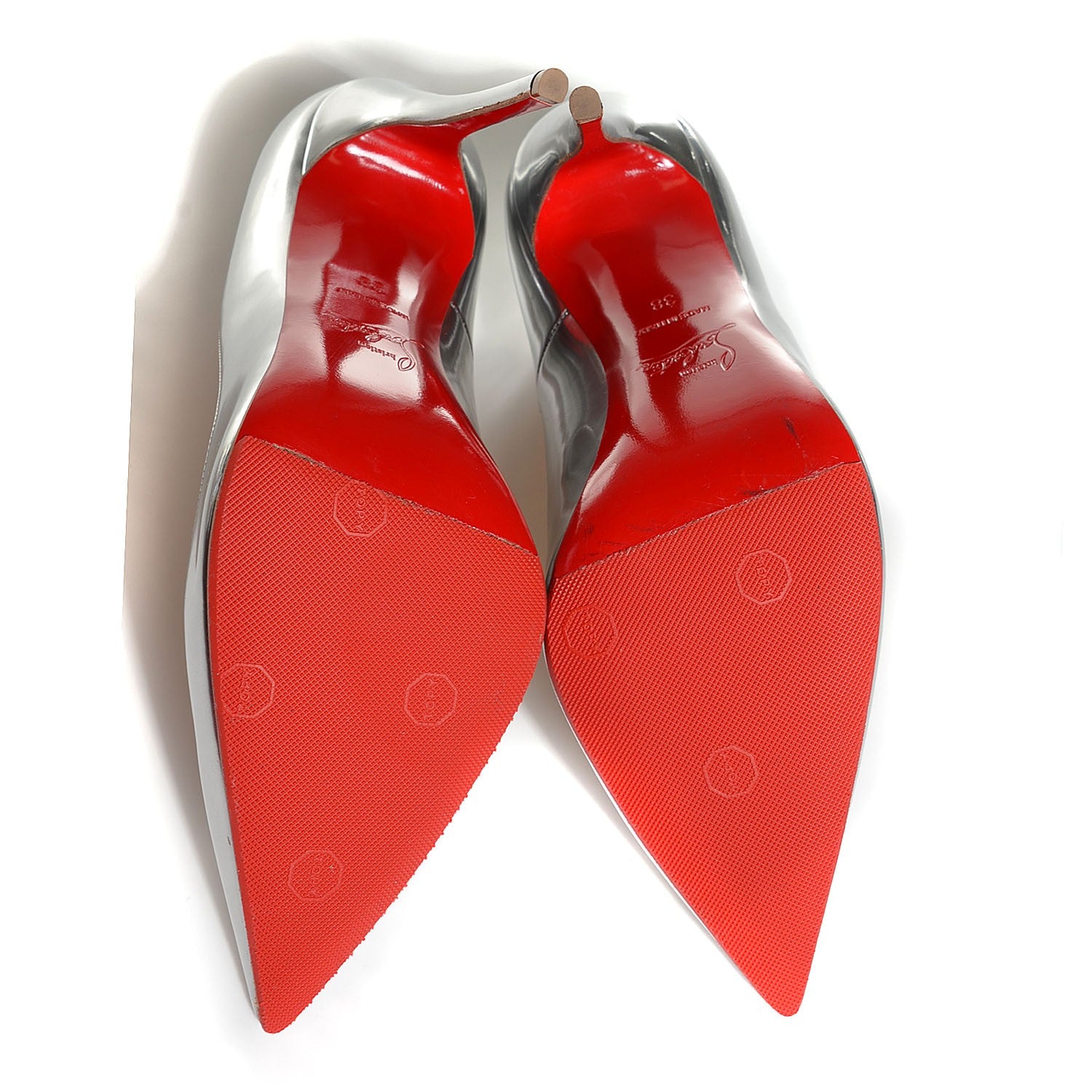 Christian Louboutin Metallic Calfskin So Kate 120 Pumps 38 Silver 5 of 6