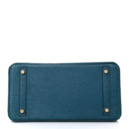 Hermes Ostrich Birkin 30 Cobalt 6 of 45