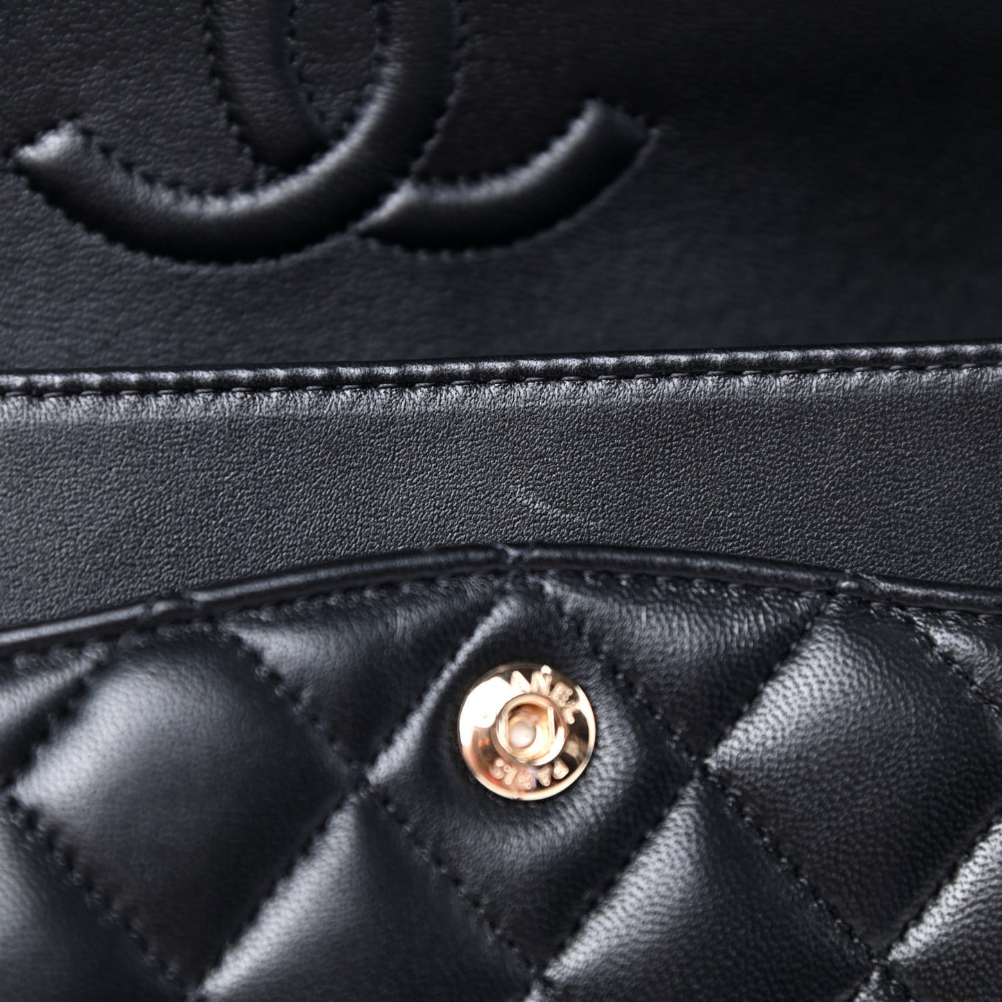 Lambskin Quilted Small Double Flap Black