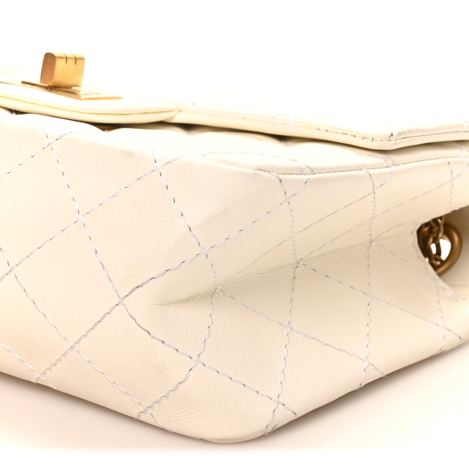 Chanel Aged Calfskin Quilted 2.55 Reissue Mini Flap White 10 of 10