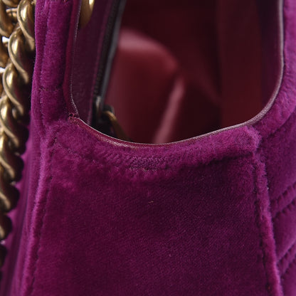 Gucci Velvet Matelasse Small GG Marmont Shoulder Bag Fuchsia Violet Cyclamen 11 of 12