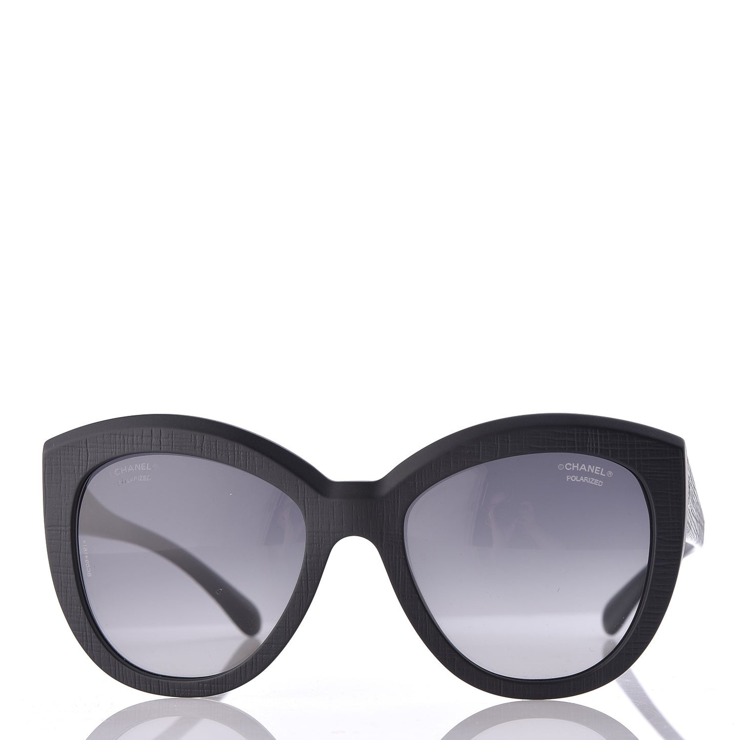 Tweed Effect CC Polarized Butterfly Signature Sunglasses 5332 Black