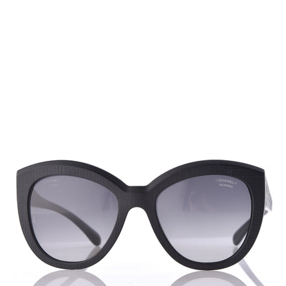 Chanel Tweed Effect CC Polarized Butterfly Signature Sunglasses 5332 Black 2 of 7