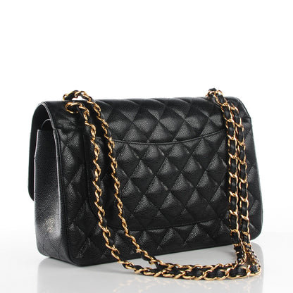Chanel Caviar Quilted Jumbo Double Flap Black 3 of 9