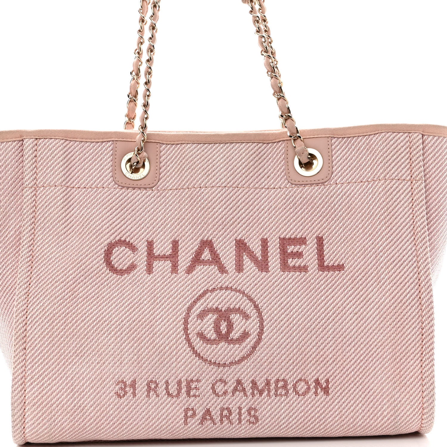 Chanel Mixed Fibers Calfskin Small Deauville Tote Rose Pink 8 of 11