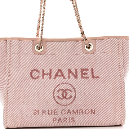 Chanel Mixed Fibers Calfskin Small Deauville Tote Rose Pink 8 of 11