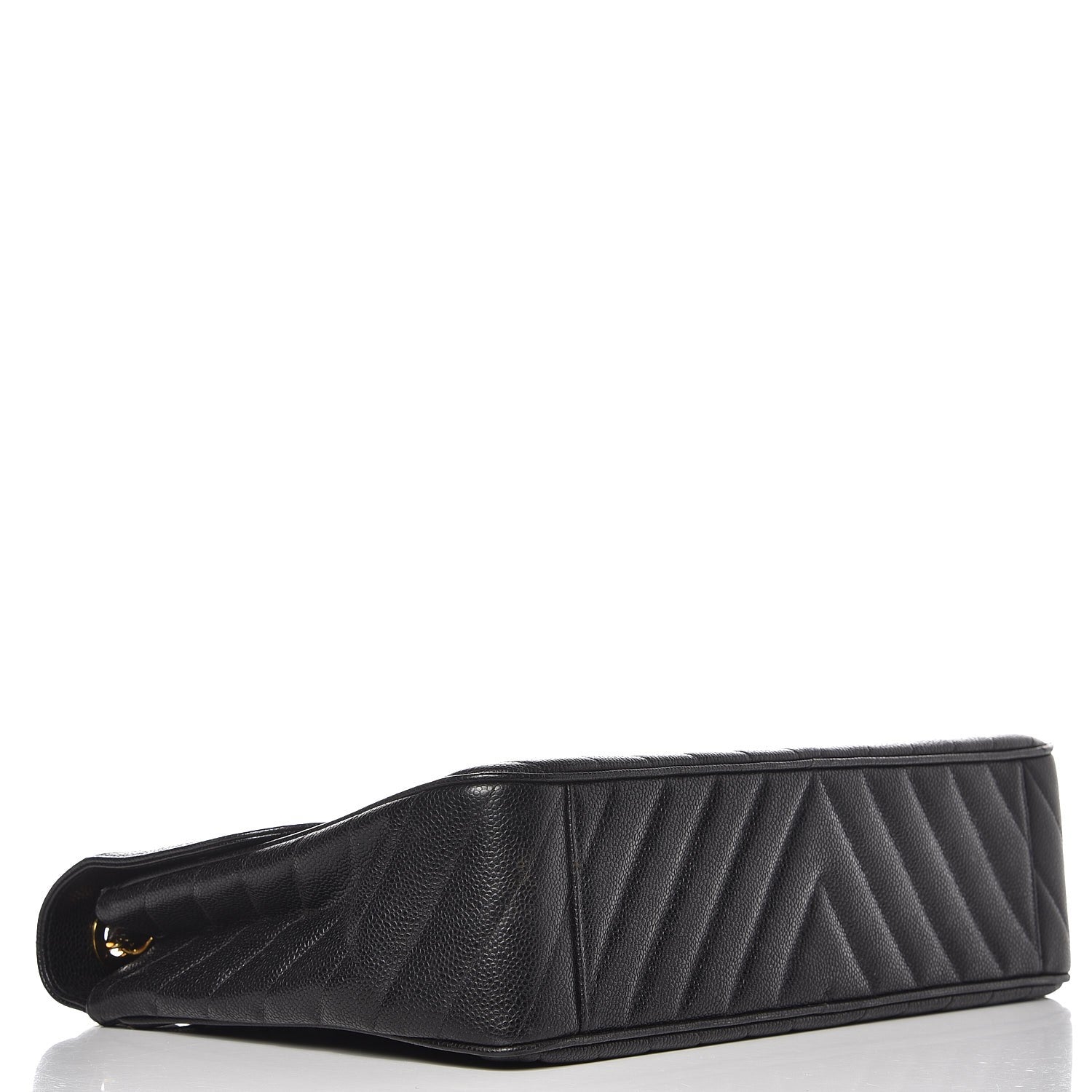 Chanel Caviar Chevron Quilted Maxi Single Flap Black 5 of 10