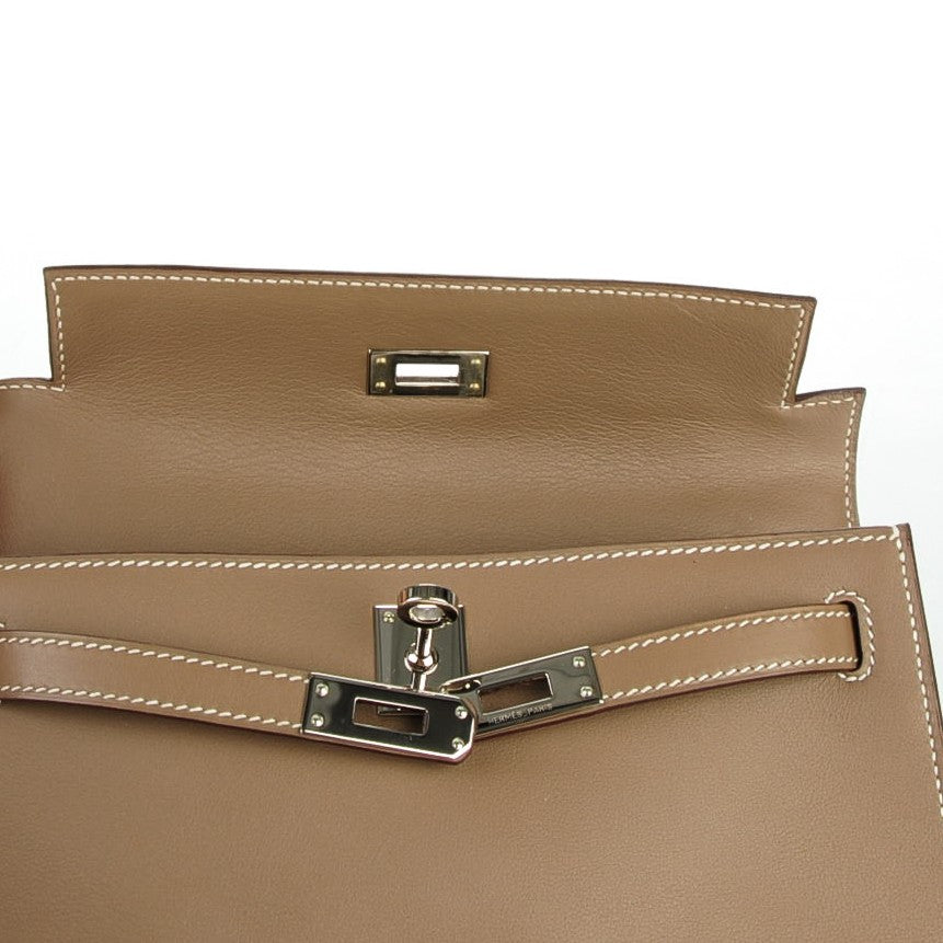 Hermes Swift Kelly Pochette Clutch Etoupe 14 of 17