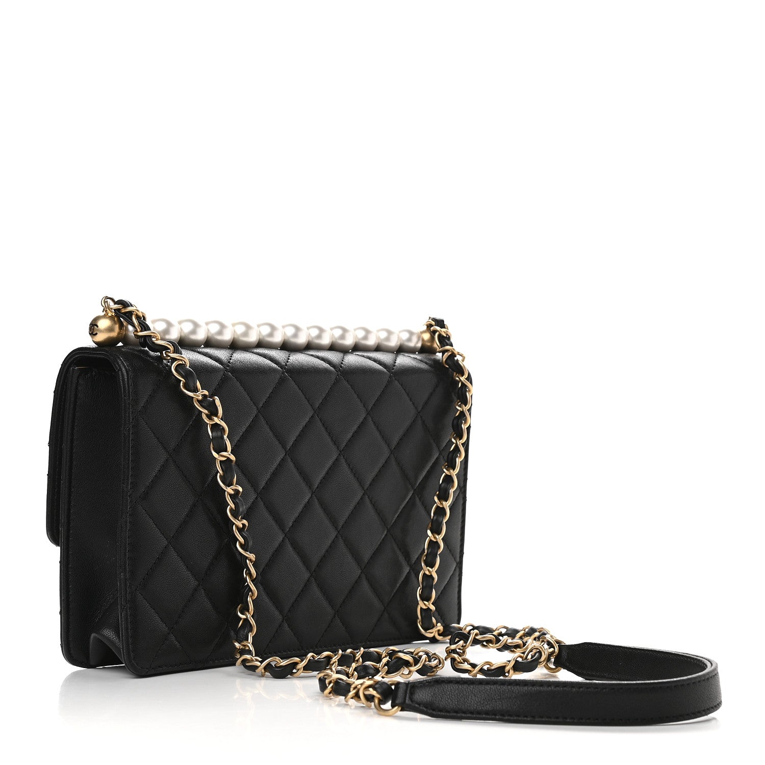 Chanel Goatskin Quilted Small Chic Pearls Flap Black 3 of 10