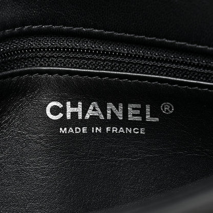 Chanel Lambskin Strass Crystal Peace Sign Emoji Fold Over Clutch Black 8 of 15