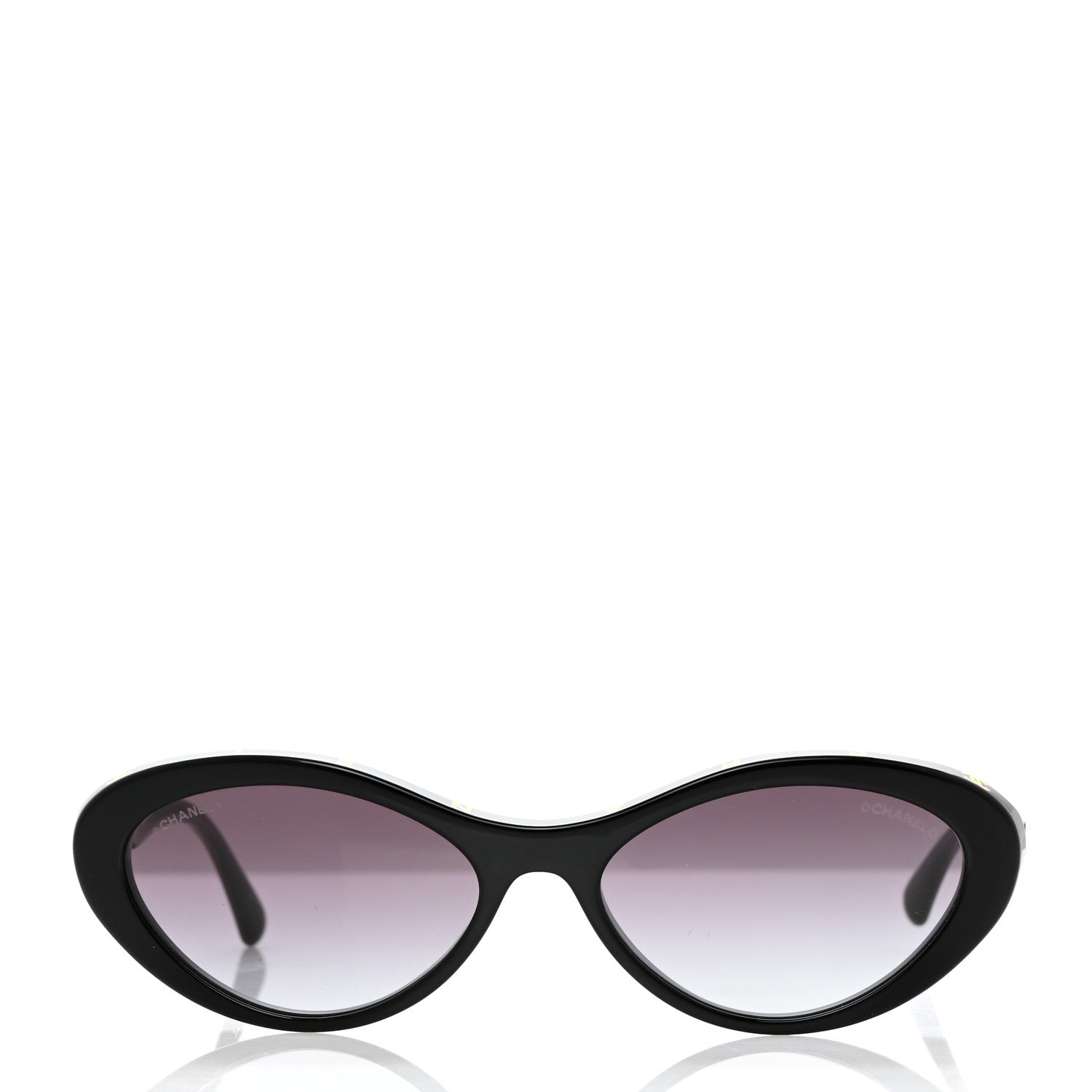 Chanel Acetate Oval Sunglasses 5416 Black Yellow 2 of 8