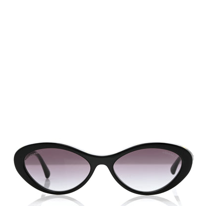 Chanel Acetate Oval Sunglasses 5416 Black Yellow 2 of 8