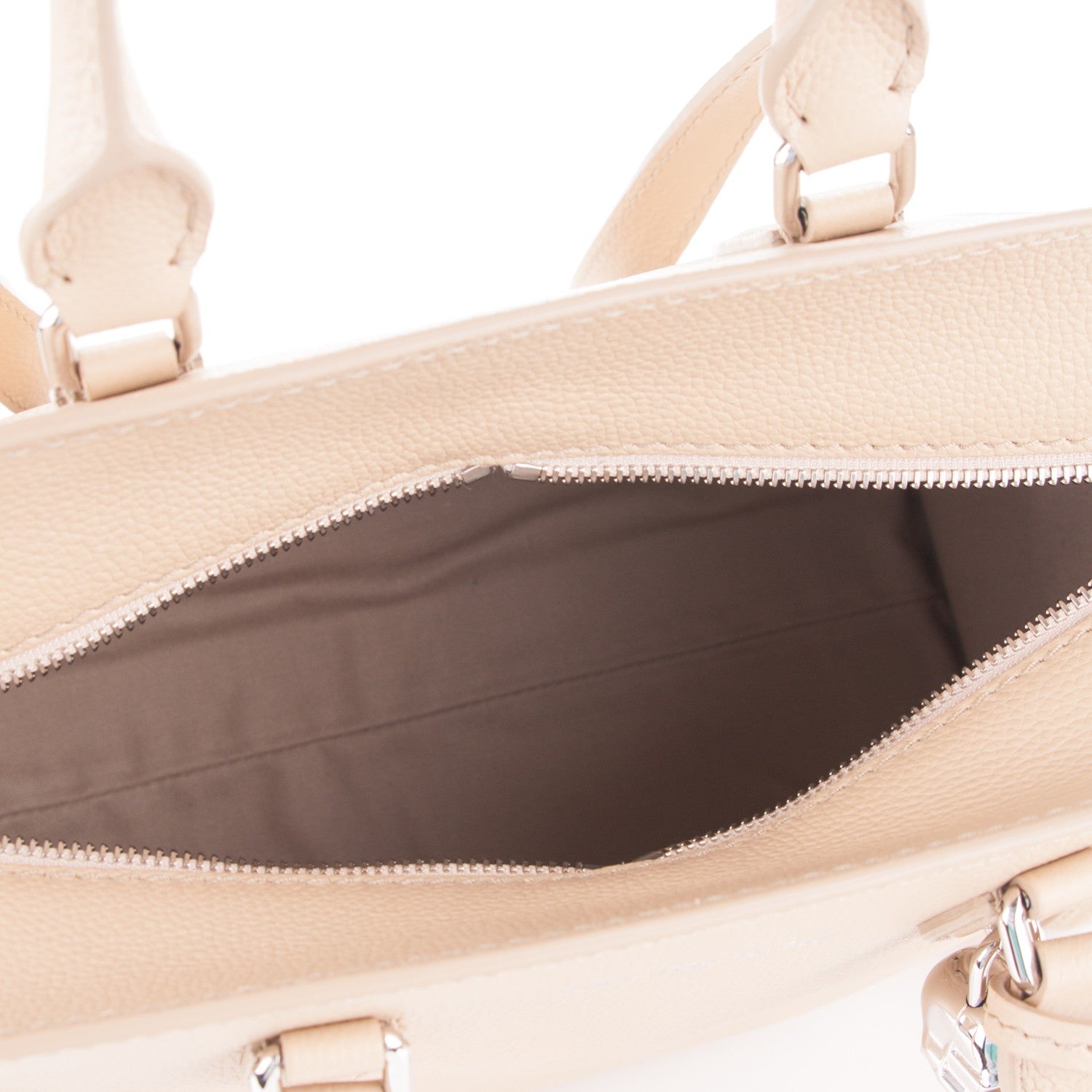 Alexander McQueen Pebbled Calfskin Small Skull Padlock Zip Around Tote Blonde 4 of 5