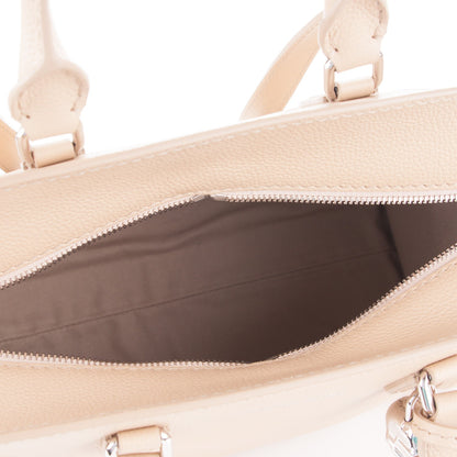 Alexander McQueen Pebbled Calfskin Small Skull Padlock Zip Around Tote Blonde 4 of 5