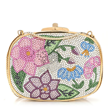 Judith Leiber Crystal Flower Minaudiere Clutch Gold 1 of 13