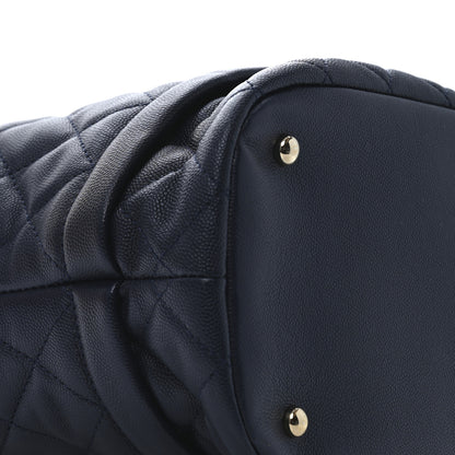 Chanel Caviar Quilted Large Rolled Up Bucket Drawstring Bag Navy 9 of 10